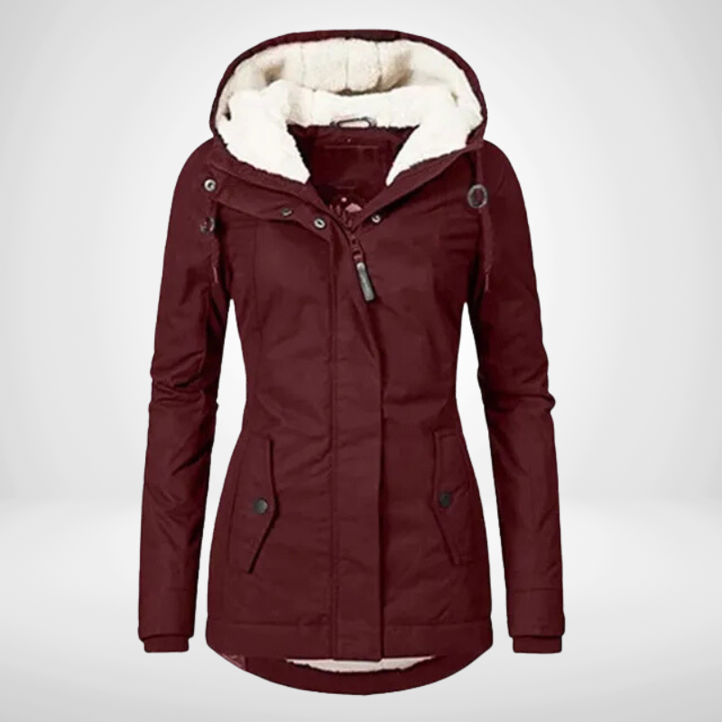 Women’s Winter Parka Coat with Hood | Insulated Polyester for Warmth | Adjustable Hood & Front Pockets | Comfortable Fit for Cold Weather Drako™️