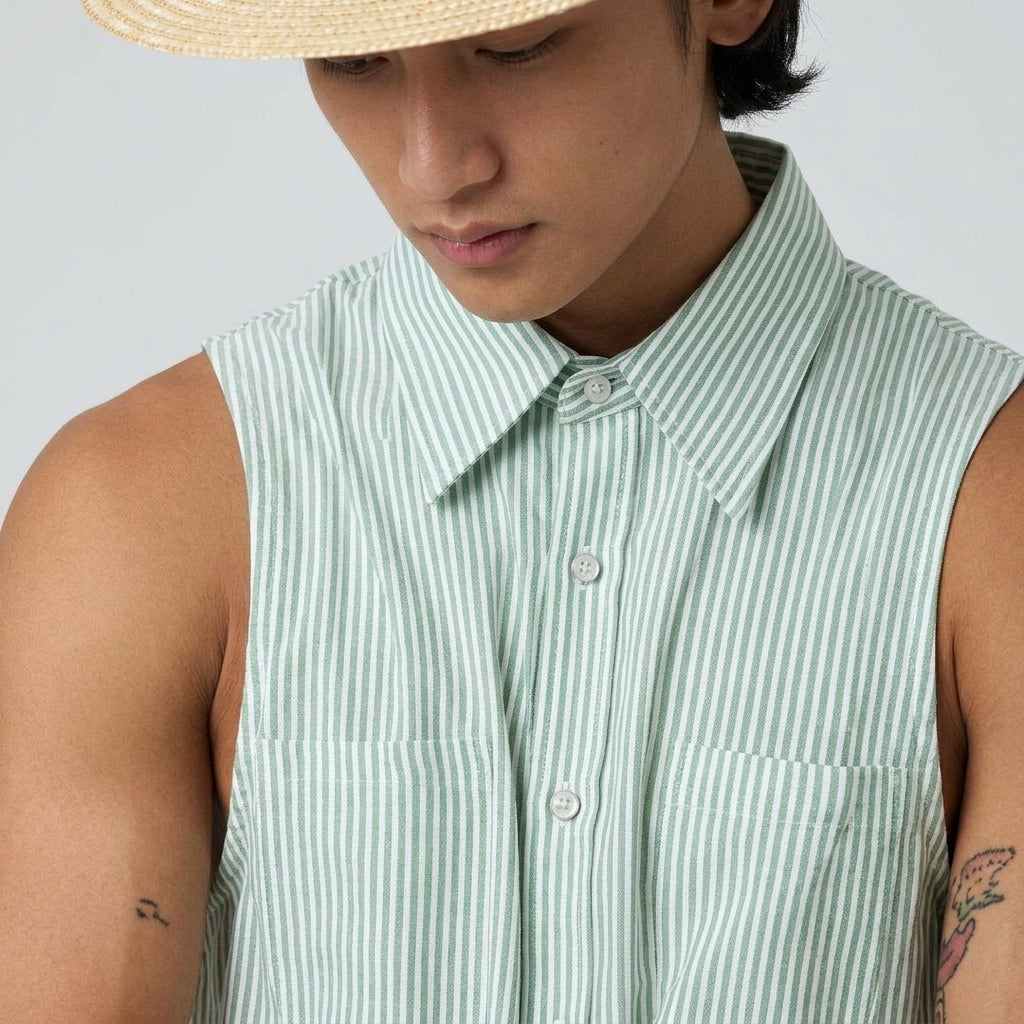 Men's Loose Sleeveless Striped Shirt Drako™️