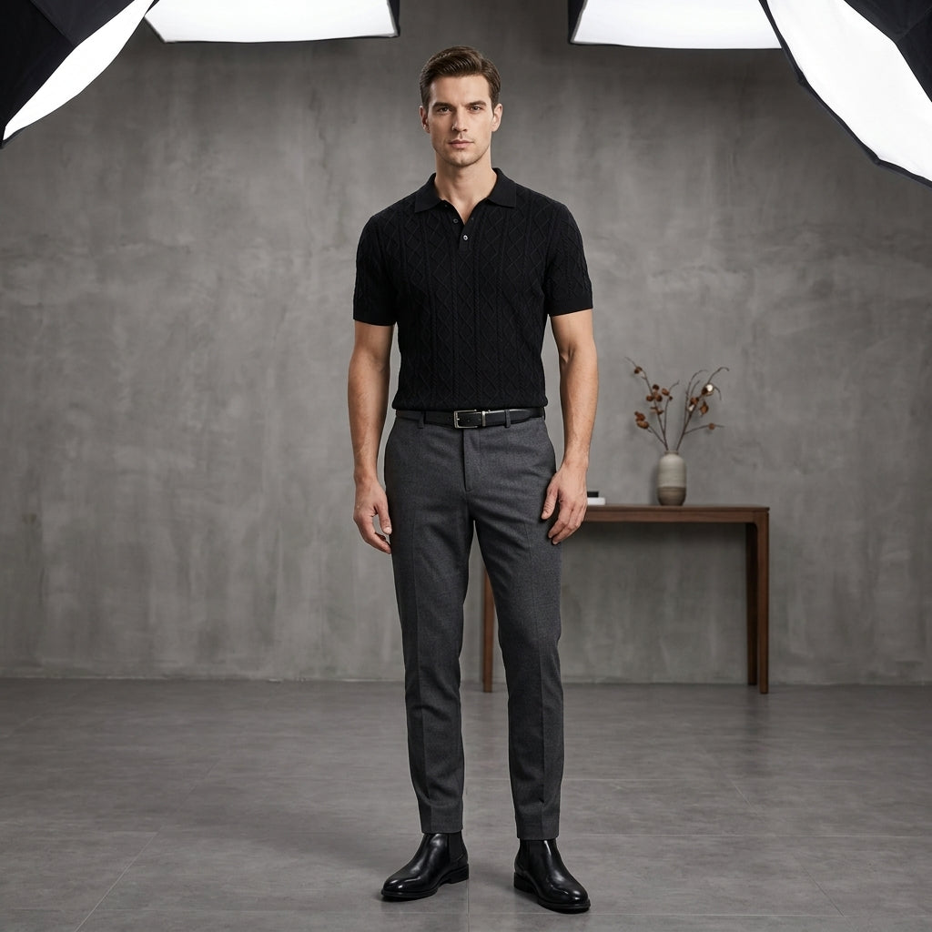Men's Short-Sleeve Knit Shirt Drako™️