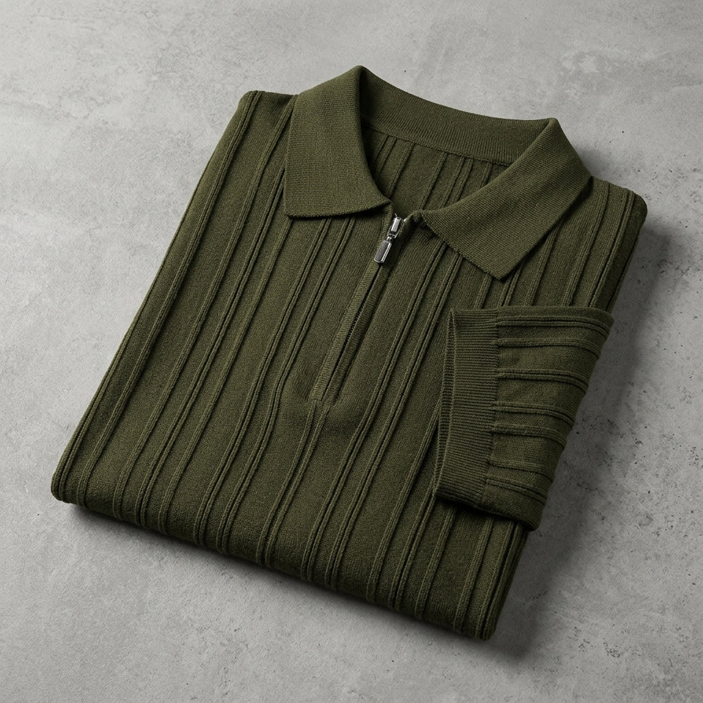 2025 Summer New Zipper Knit Short-Sleeved T-Shirt for Men Drako™️