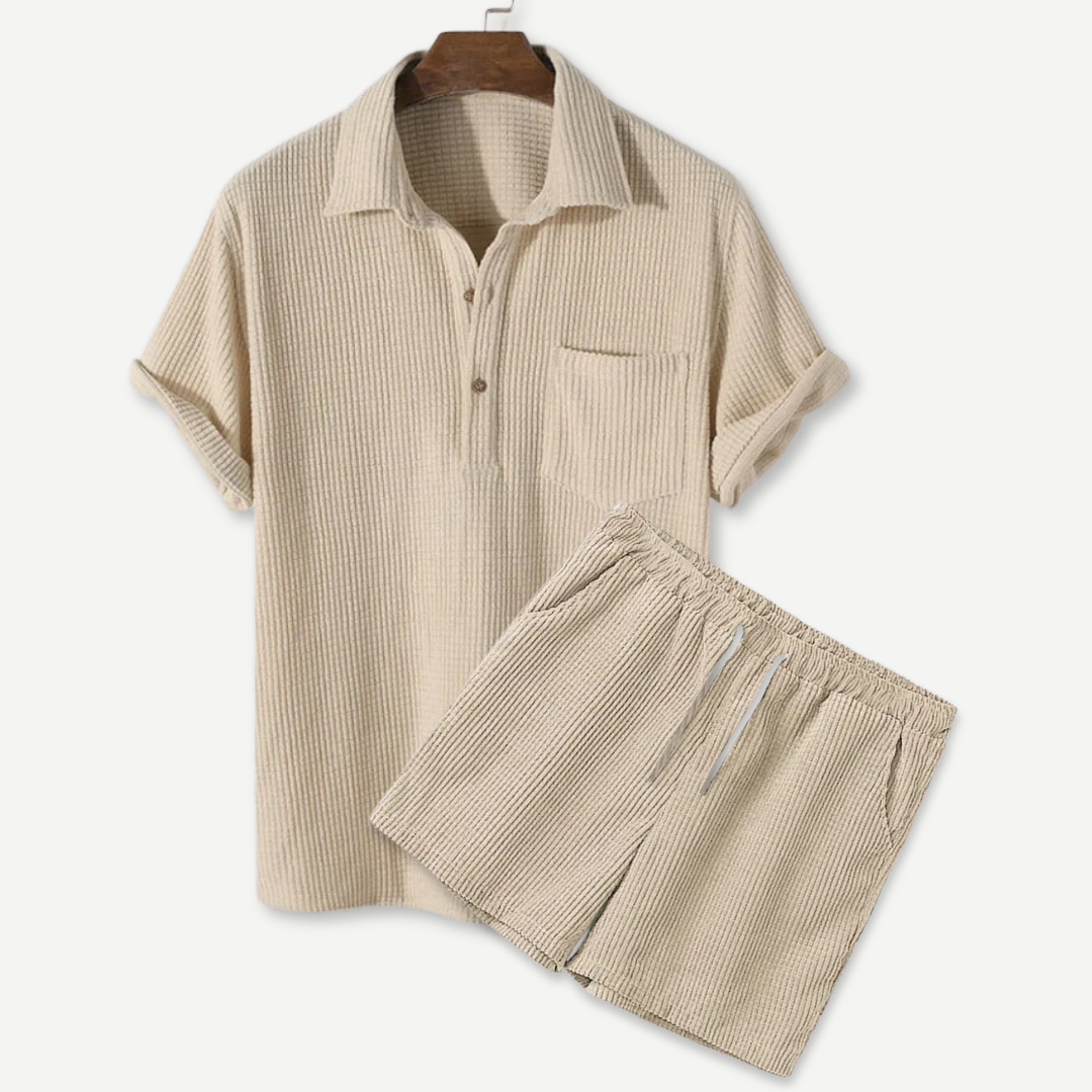 Waffle Polo & Shorts Set Drako Watches
