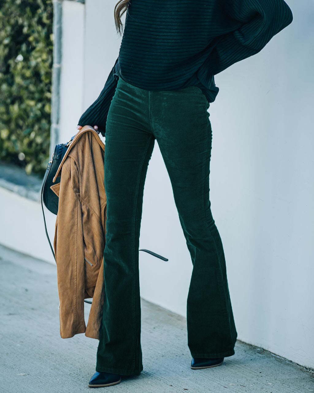 Women’s Flared Pants | Elastic Waist & Corduroy Fabric | Comfortable Fit | Casual Wear Drako™️