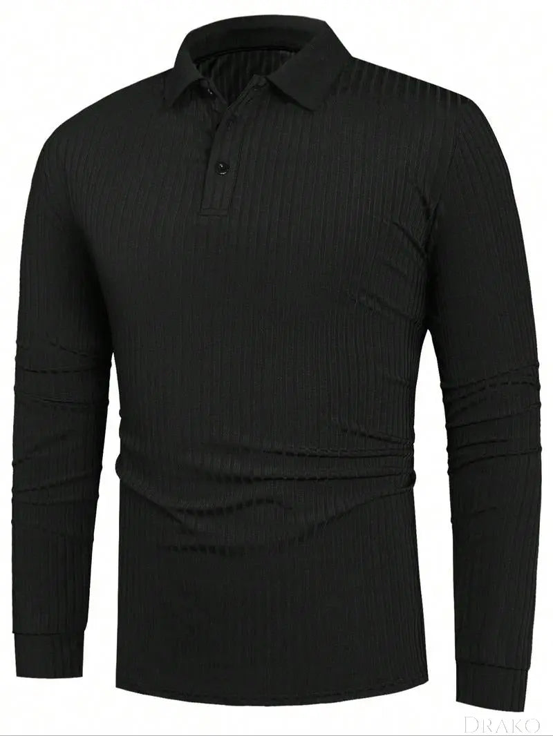 Long Sleeve Muscle Fit Polo Drako Watches Shirt