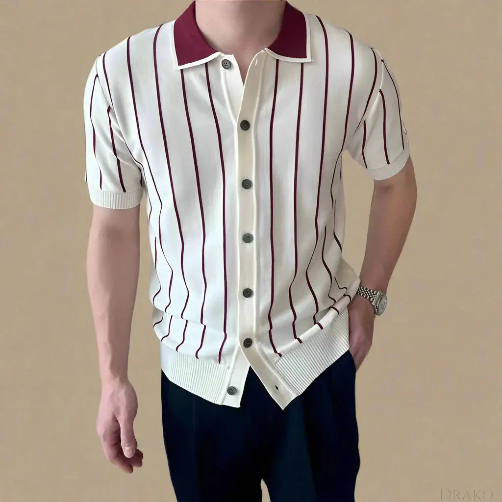 Matteo Striped Knit Polo Drako Watches