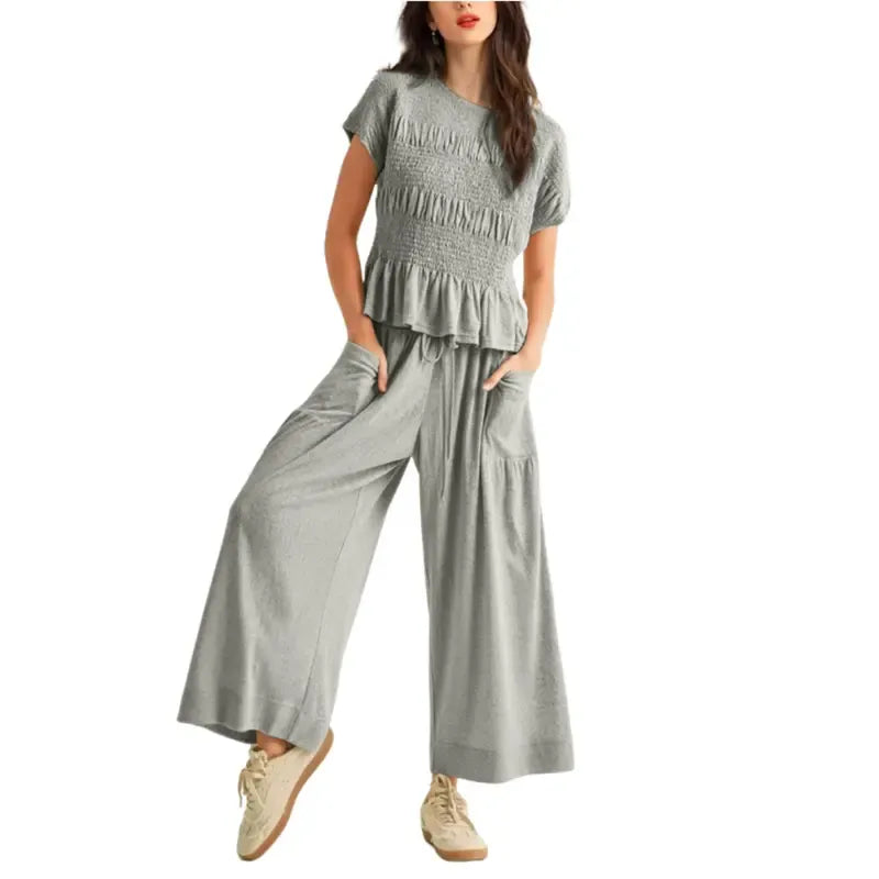 Valenza Smocked Wide Leg Set Drako™️