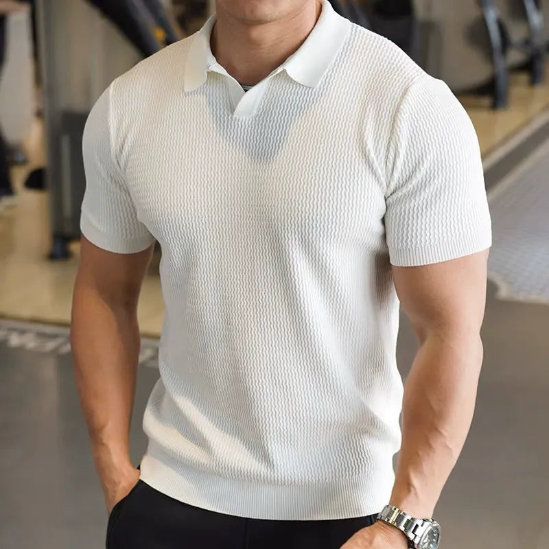 Monza Textured Knit Polo Drako™️