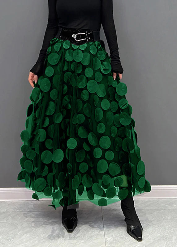 Women’s Midi Skirt | Polka Dot & Tulle Patchwork | Lightweight Breathable Fabric | Comfortable Fit  Drako™️