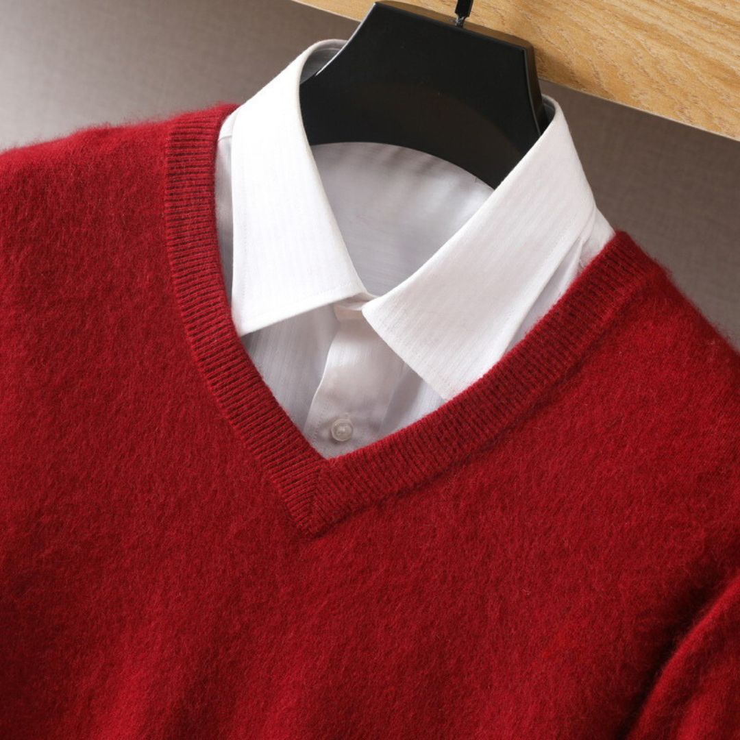 Olympia Merino V-Neck Sweater  Drako Watches