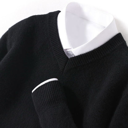 Olympia Merino V-Neck Sweater  Drako Watches