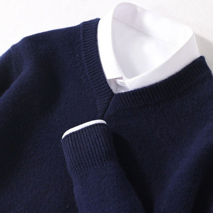 Olympia Merino V-Neck Sweater  Drako Watches