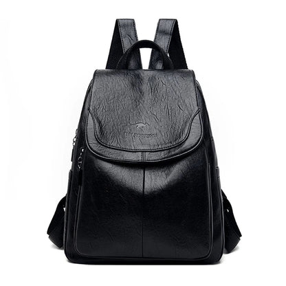Leather Flap-Front Daypack for Women | Theft-Proof Design | Durable Leather | Organized Storage  Drako™️