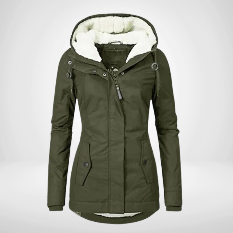 Women’s Winter Parka Coat with Hood | Insulated Polyester for Warmth | Adjustable Hood & Front Pockets | Comfortable Fit for Cold Weather  Drako™️