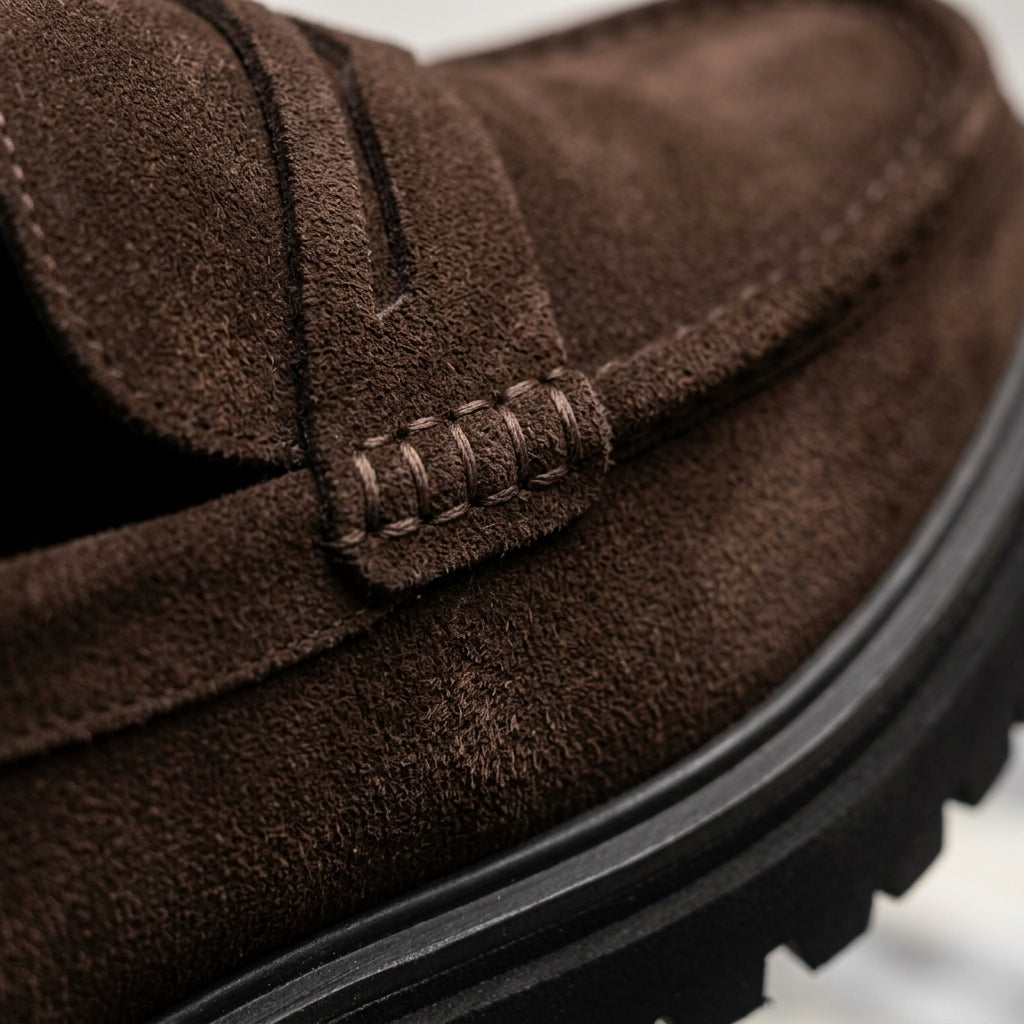 Suede Height Booster Penny Loafers  Drako™️