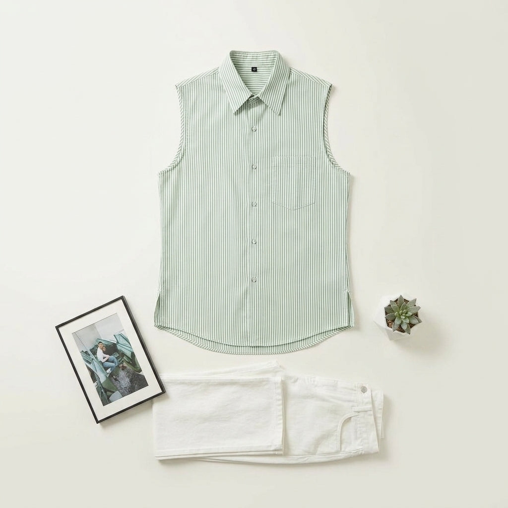Men's Loose Sleeveless Striped Shirt  Drako™️