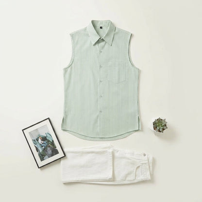 Men's Loose Sleeveless Striped Shirt  Drako™️