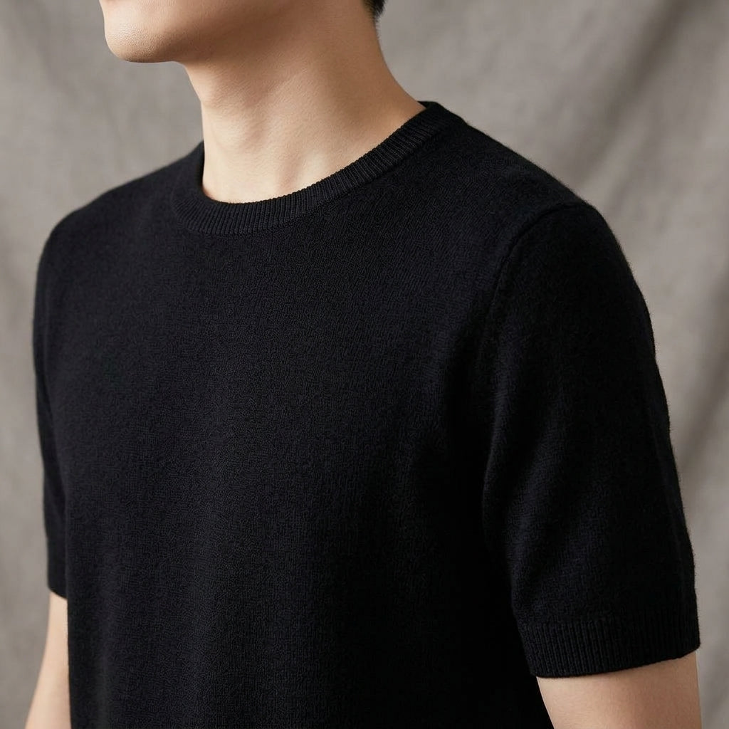 Men's Knitted Short Sleeve T-Shirt  Drako™️