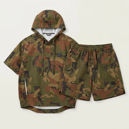 Men's Summer Lightweight Breathable Sun Protection Hooded Short Sleeve Shorts Two-Piece Set  Drako™️