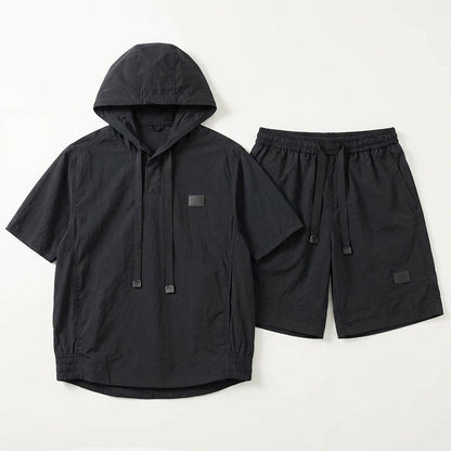 Men's Summer Lightweight Breathable Sun Protection Hooded Short Sleeve Shorts Two-Piece Set  Drako™️