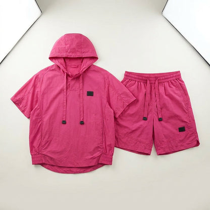 Men's Summer Lightweight Breathable Sun Protection Hooded Short Sleeve Shorts Two-Piece Set  Drako™️