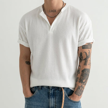 MYQ Men's Henley Short Sleeve T-Shirt  Drako™️