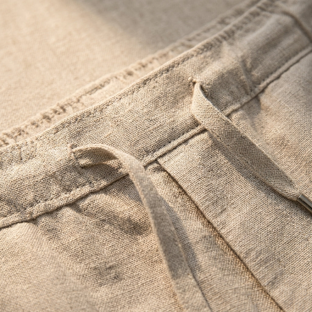 Men's 100% Linen Summer Thin Nine-Point Solid Color Casual Pants Chinese Style Linen Pants  Drako™️