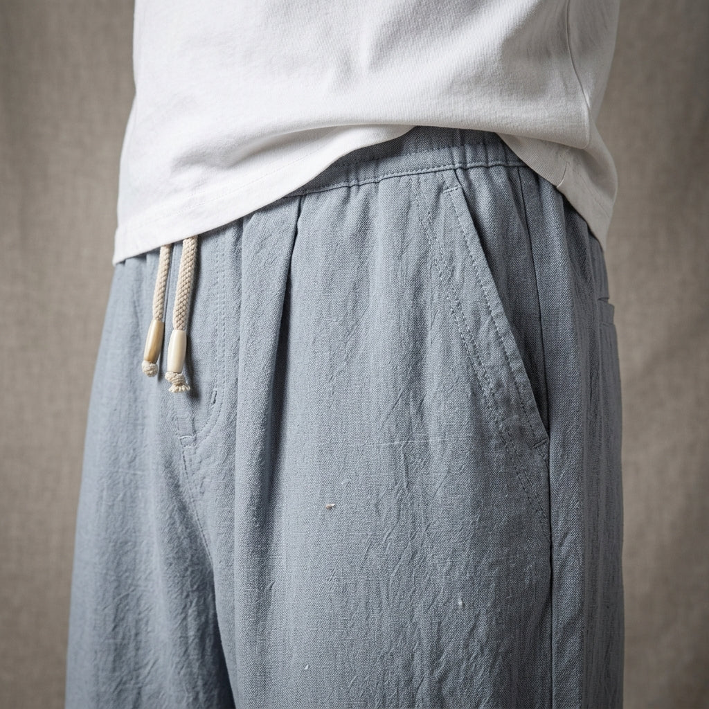Men's Cotton Linen Casual Drawstring Pants  Drako™️