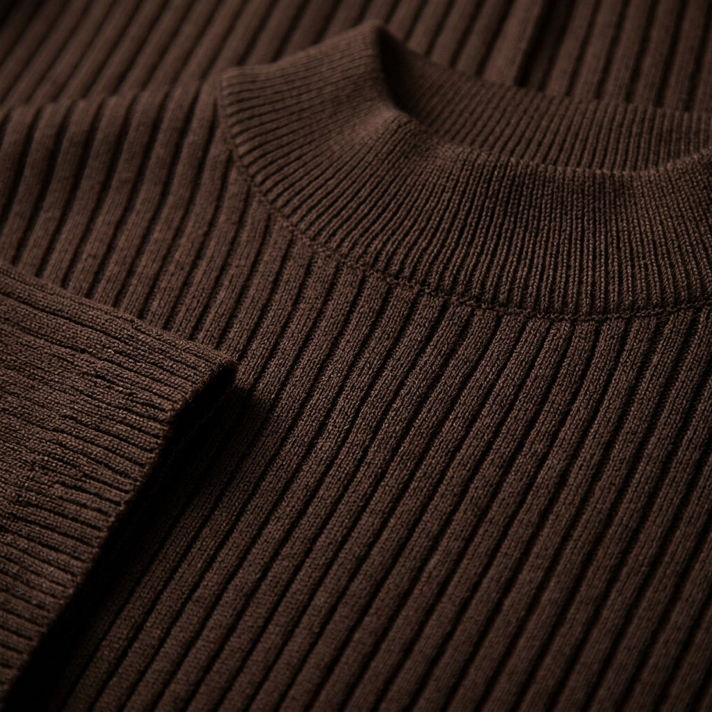 Men's Half-High Collar Striped Ice Silk Knitted T-Shirt  Drako™️