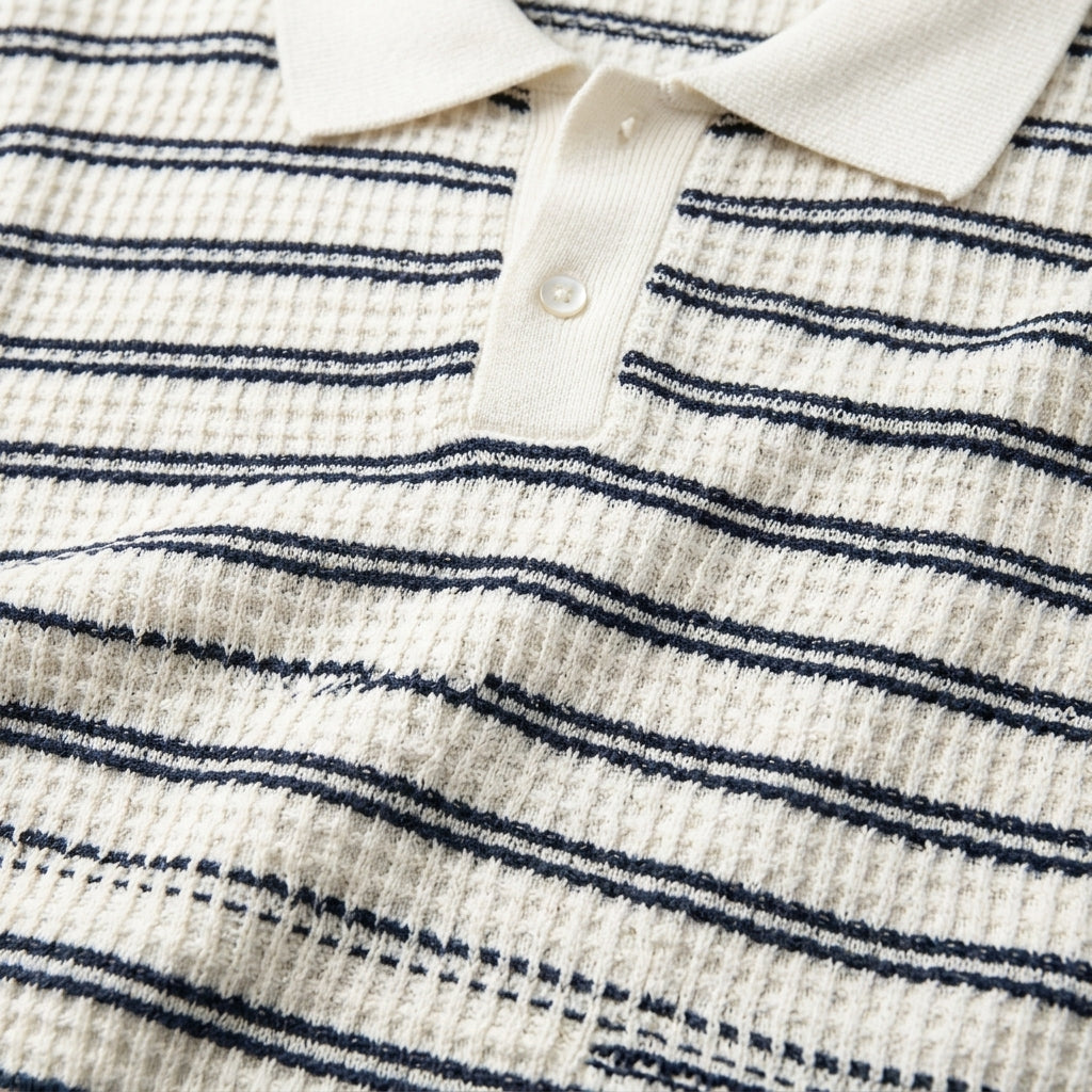 BJ Striped Short-Sleeve Knitted Shirt for Men  Drako™️