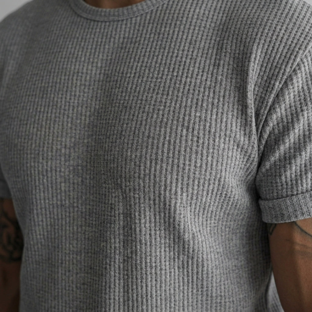 MYQ Men's Waffle Knit Short Sleeve T-Shirt  Drako™️