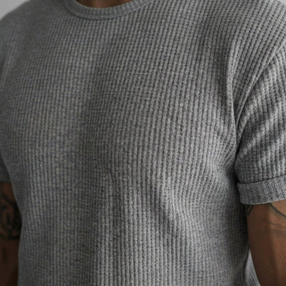 MYQ Men's Waffle Knit Short Sleeve T-Shirt  Drako™️