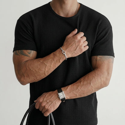 MYQ Men's Waffle Knit Short Sleeve T-Shirt  Drako™️