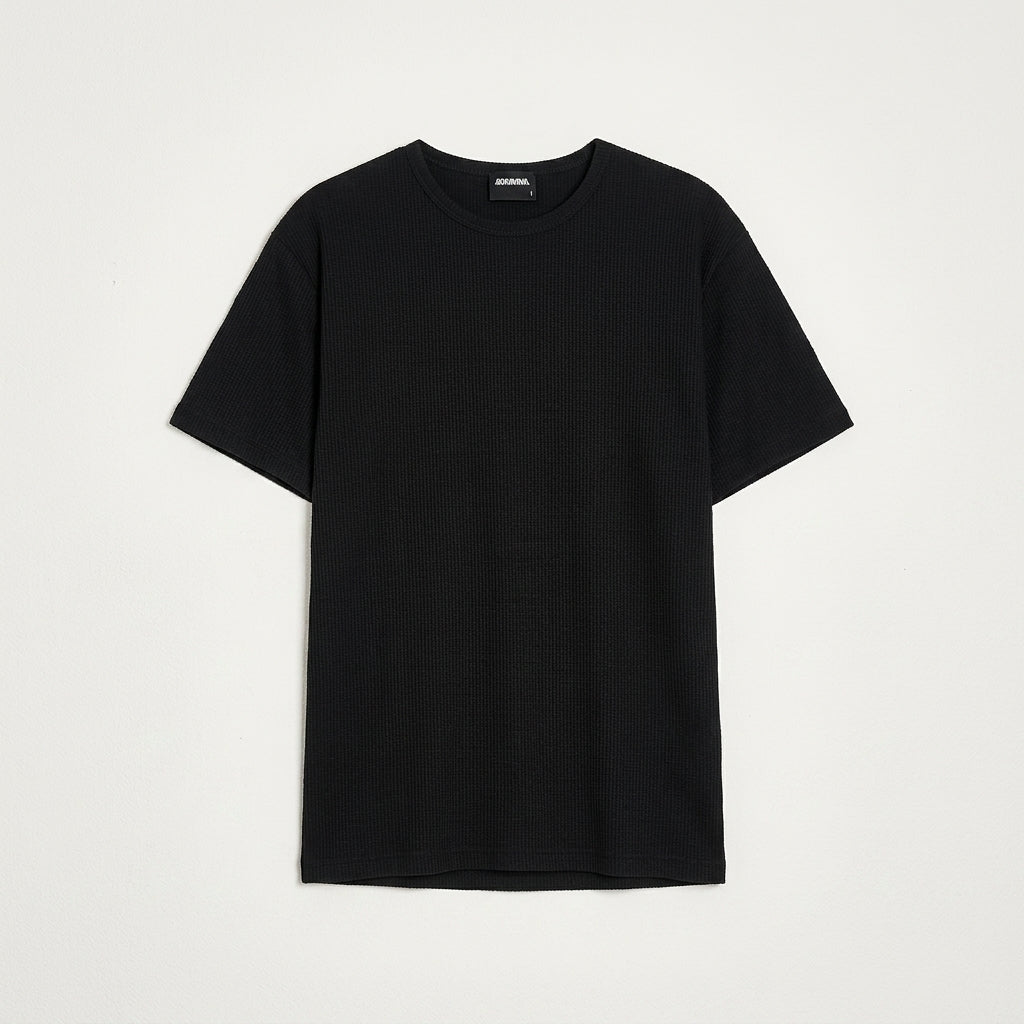 MYQ Men's Waffle Knit Short Sleeve T-Shirt  Drako™️