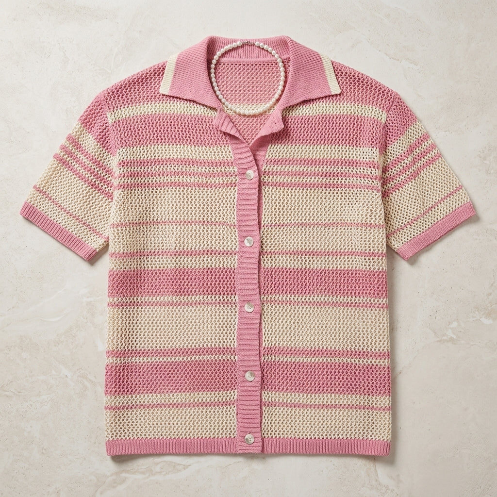 Men's Retro Casual Loose Short-Sleeve Knitted Shirt  Drako™️