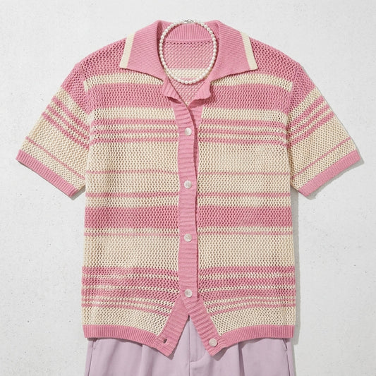Men's Retro Casual Loose Short-Sleeve Knitted Shirt  Drako™️