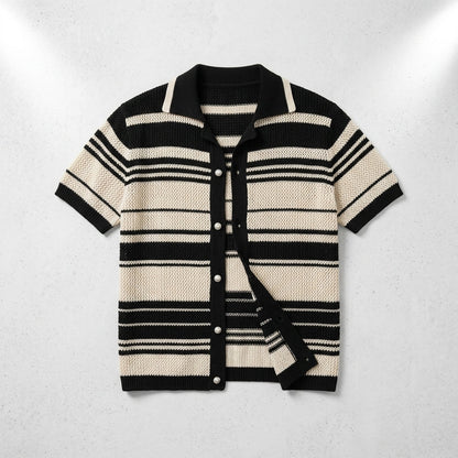 Men's Retro Casual Loose Short-Sleeve Knitted Shirt  Drako™️