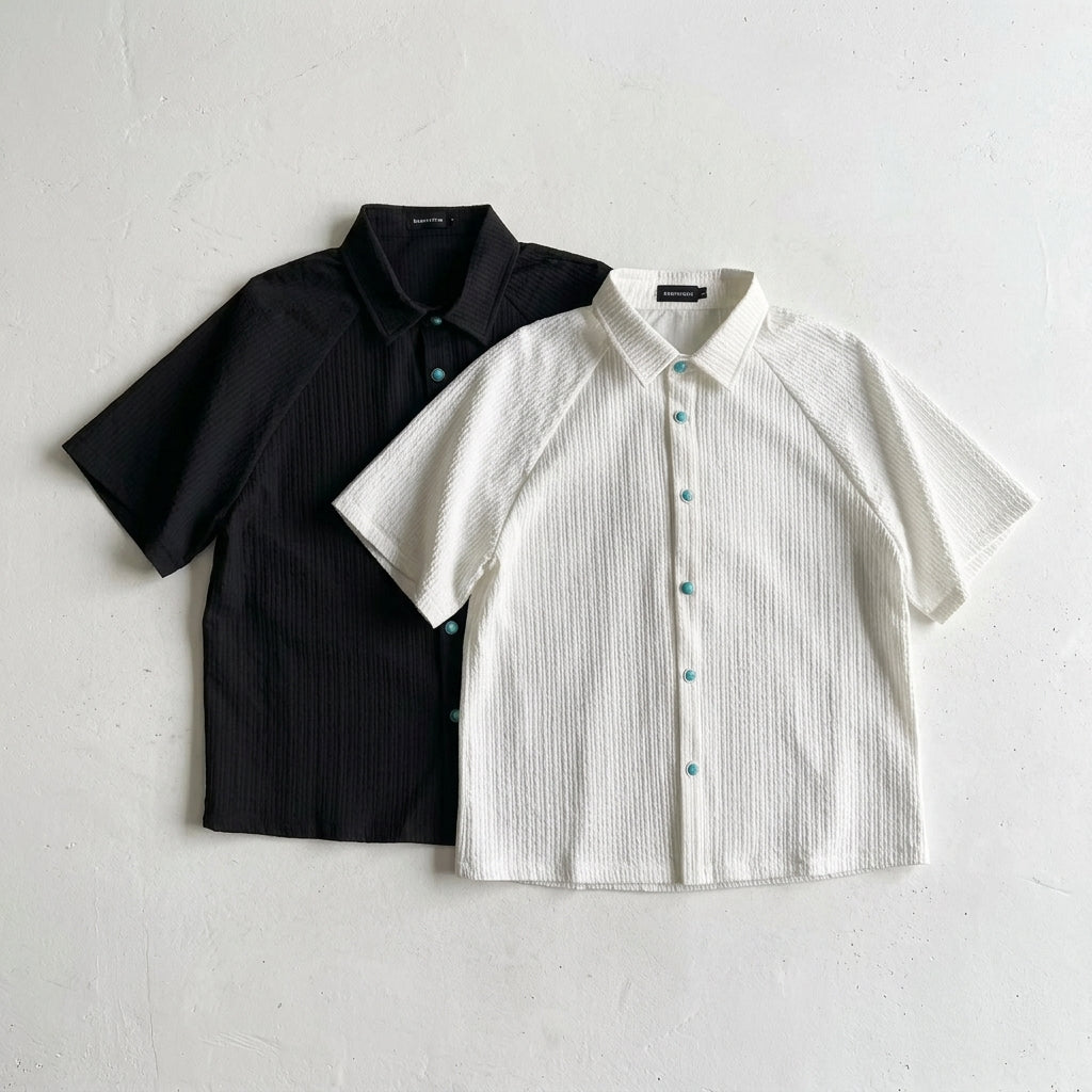 Tears of the Ocean Men's Summer Boxy Short Sleeve Shirt - Turquoise Cleanfit  Drako™️