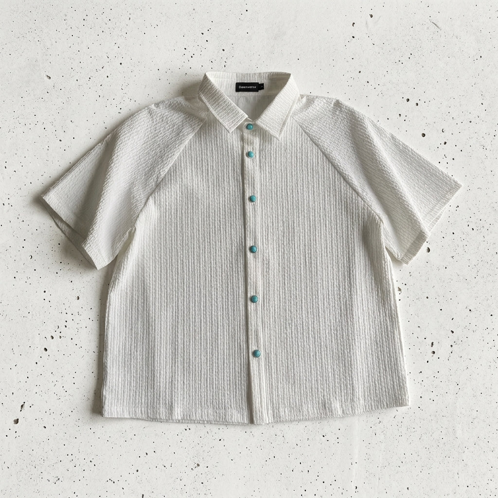 Tears of the Ocean Men's Summer Boxy Short Sleeve Shirt - Turquoise Cleanfit  Drako™️