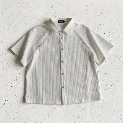 Tears of the Ocean Men's Summer Boxy Short Sleeve Shirt - Turquoise Cleanfit  Drako™️