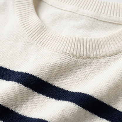 Men's Round Neck Striped Knitted Short Sleeve T-Shirt  Drako™️