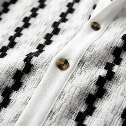 2026 Men's Retro Plaid Knit Short Sleeve Shirt Versatile Casual Top  Drako™️