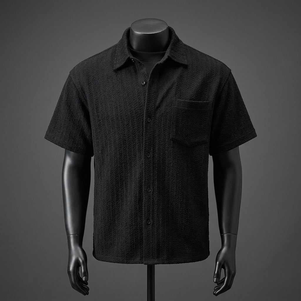 Men's Herringbone Short Sleeve Shirt  Drako™️