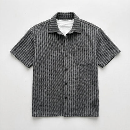 Men's Herringbone Short Sleeve Shirt  Drako™️