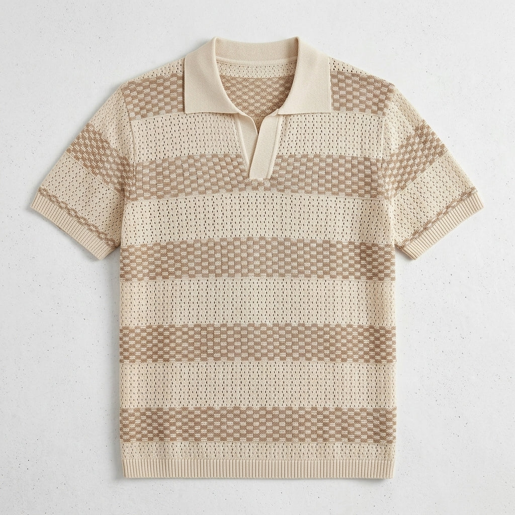 Men's Striped Knitted Polo Shirt  Drako™️