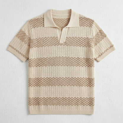 Men's Striped Knitted Polo Shirt  Drako™️