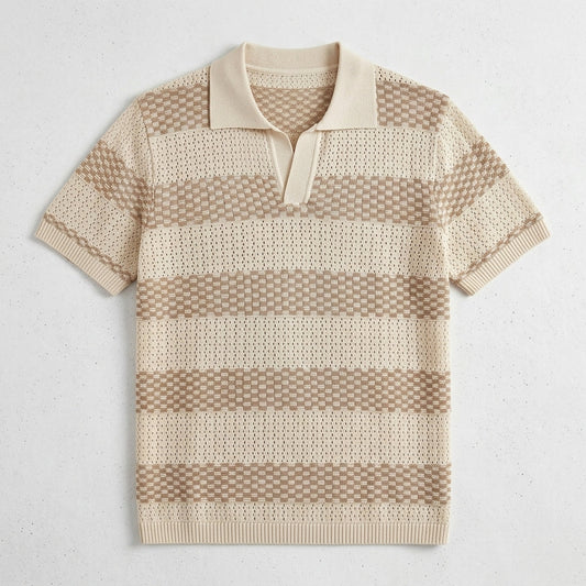 Men's Striped Knitted Polo Shirt  Drako™️