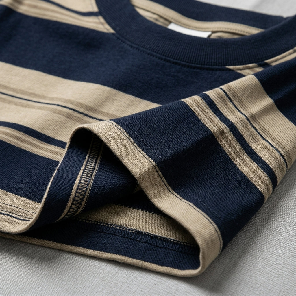 Men's Trendy American Style Color Block Stripe Short Sleeve T-Shirt  Drako™️