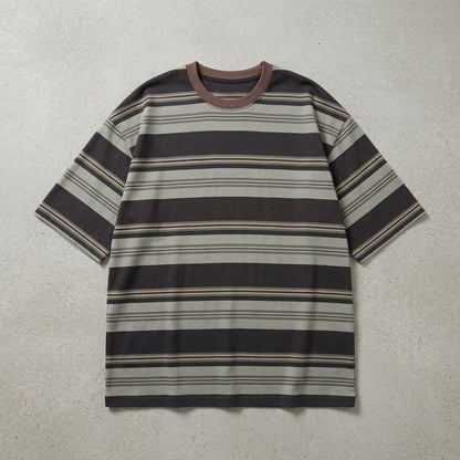 Men's Trendy American Style Color Block Stripe Short Sleeve T-Shirt  Drako™️