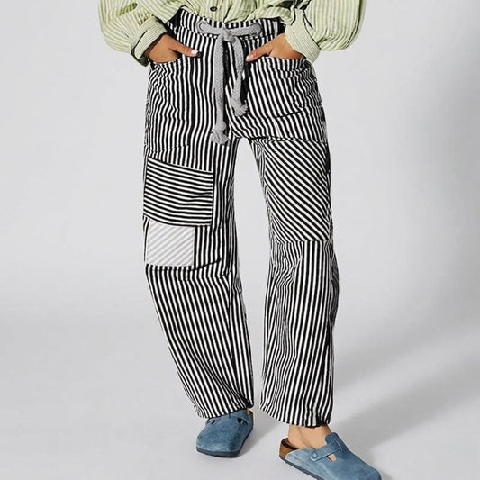 Lunaro Striped Patchwork Pants  Drako™️