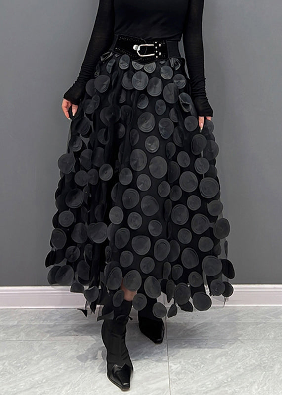 Women’s Midi Skirt | Polka Dot & Tulle Patchwork | Lightweight Breathable Fabric | Comfortable Fit  Drako™️