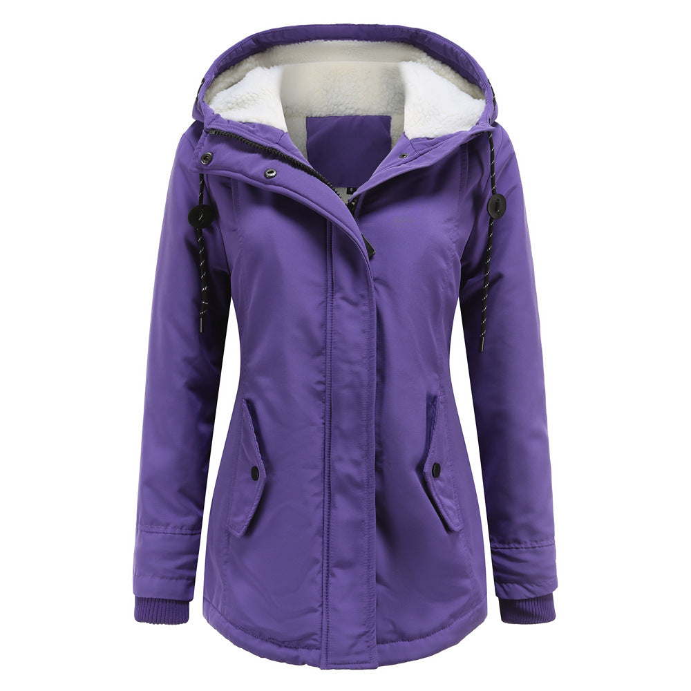 Women’s Winter Parka Coat with Hood | Insulated Polyester for Warmth | Adjustable Hood & Front Pockets | Comfortable Fit for Cold Weather  Drako™️